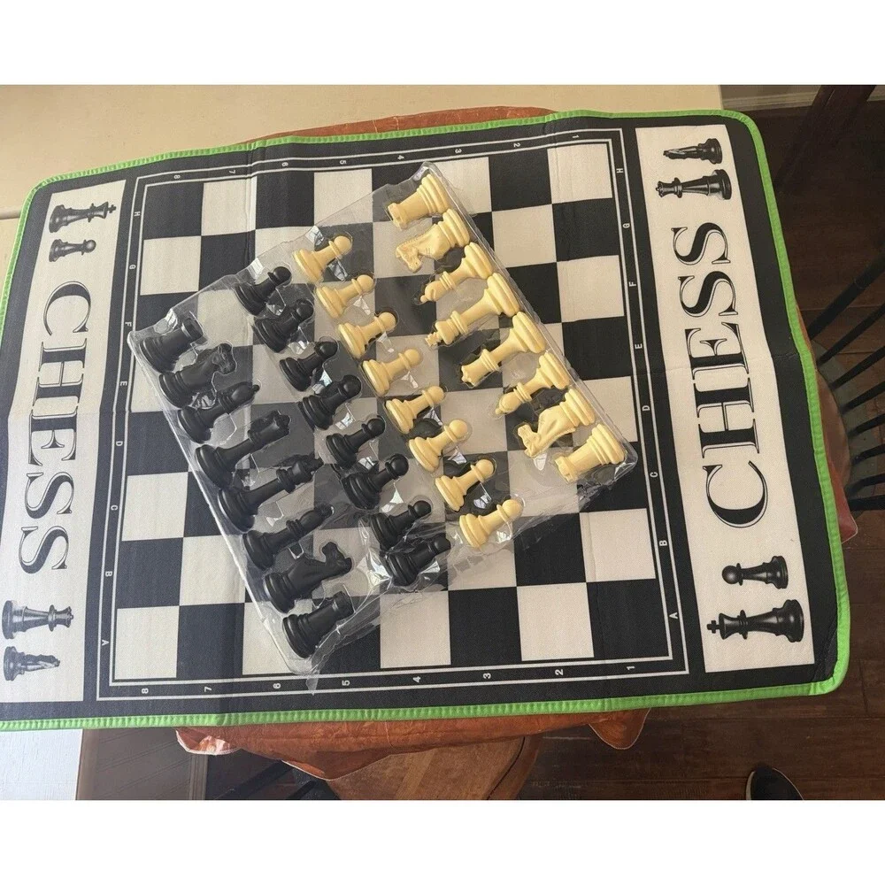 VTG Giant Garden Chess Set with 6” King Mat Board Indoor/Outdoor Complete in Box